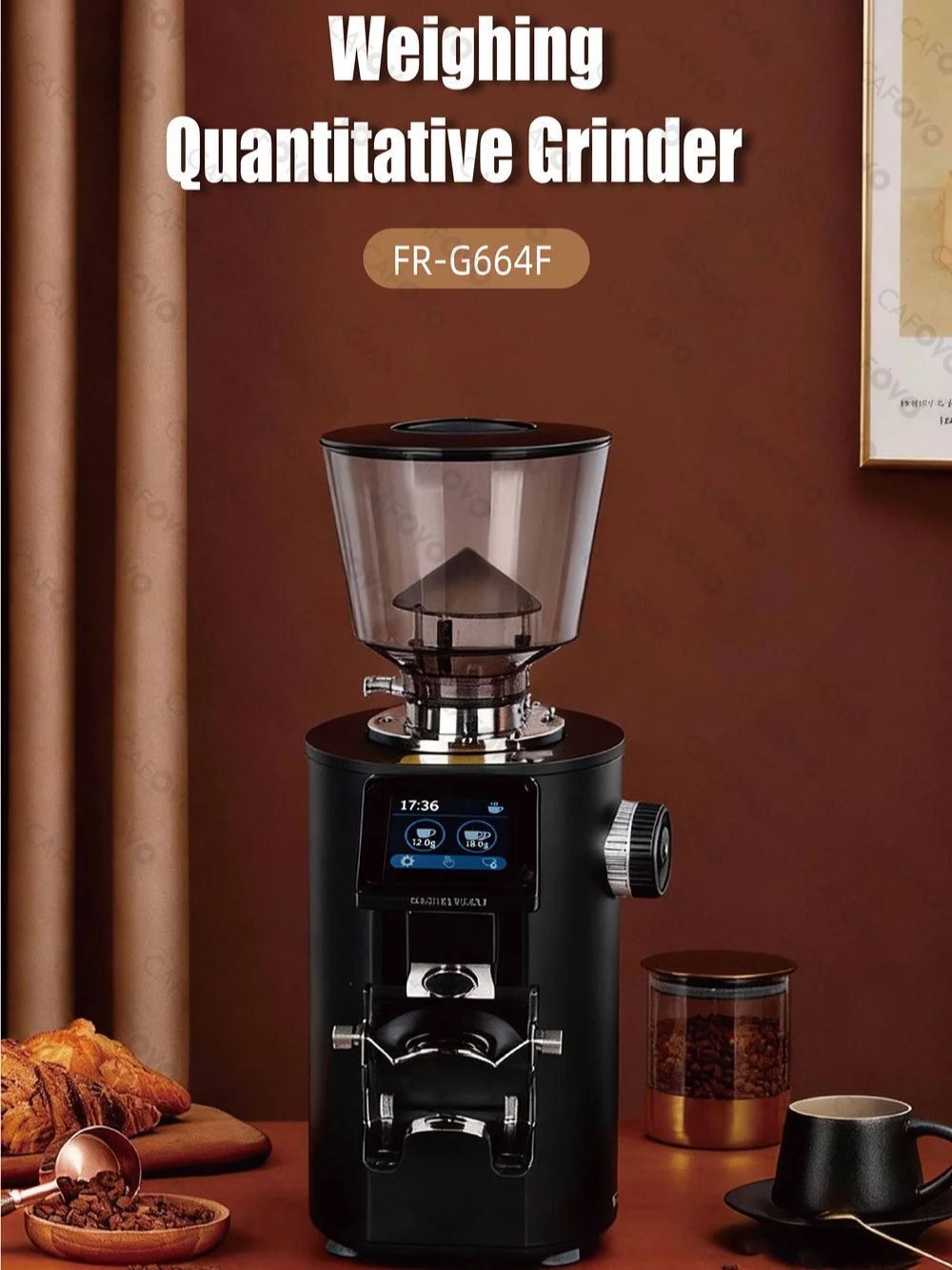 CAFOVO G664F المهنية وزنها مطح - مراجعة Coffee Grinder Burr Flat وسعره